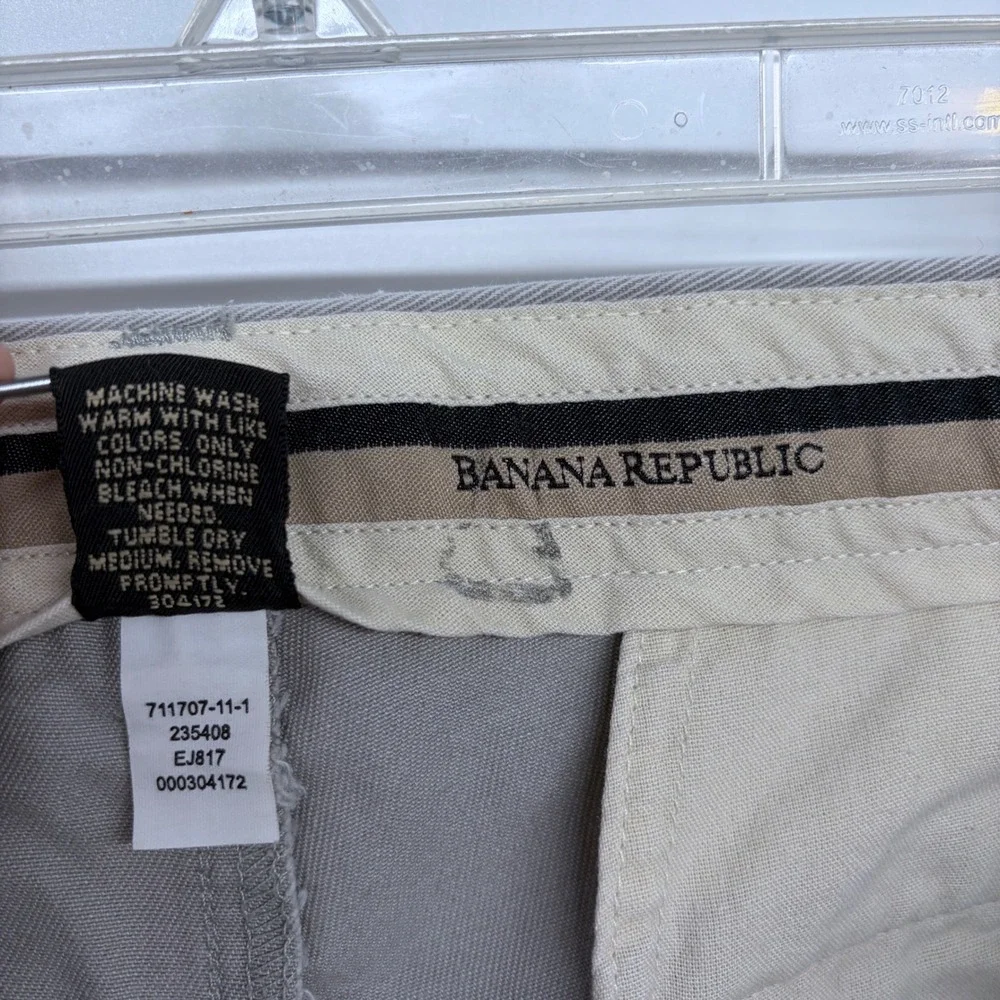 Mens Banana Republic Chino Pants Size 38R 100% Cotton‎ Grayish Tan Khaki